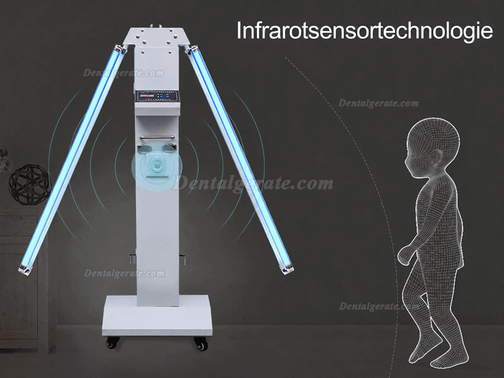 FY&reg; 120W-220W Mobile tragbare UV + Ozon-Desinfektionslampe UV-Sterilisatorwagen mit Infrarotsensor